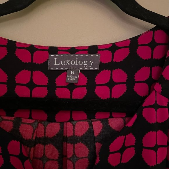 Red & Black Print Luxology Dress - Picture 6 of 8